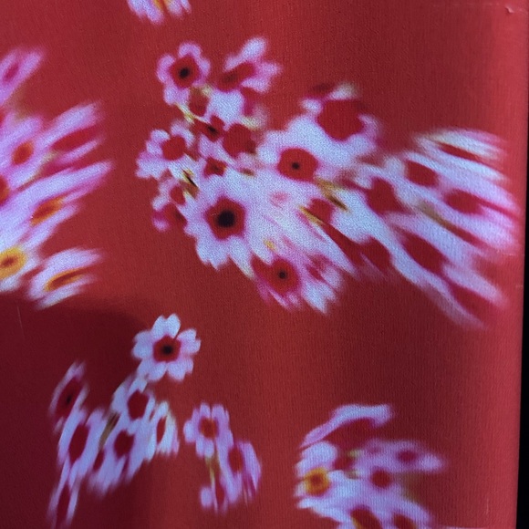 AllSaints All Saints Dela Jasmin Wrap Front Red White Floral Dress 8 AS IS READ - Picture 13 of 14